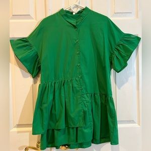 Ruffle sleeve mini dress